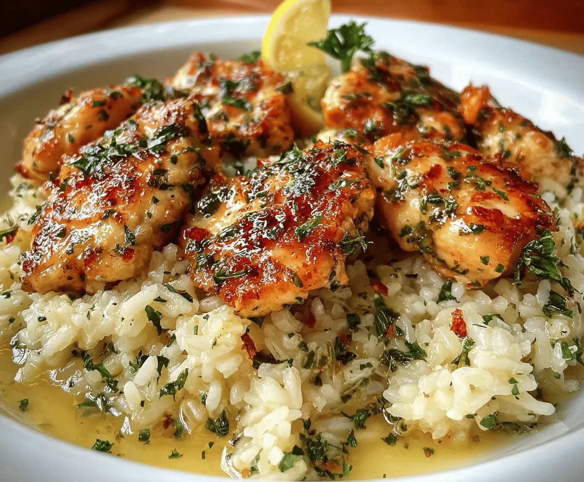 Easy Chicken Scampi with Garlic Parmesan Rice