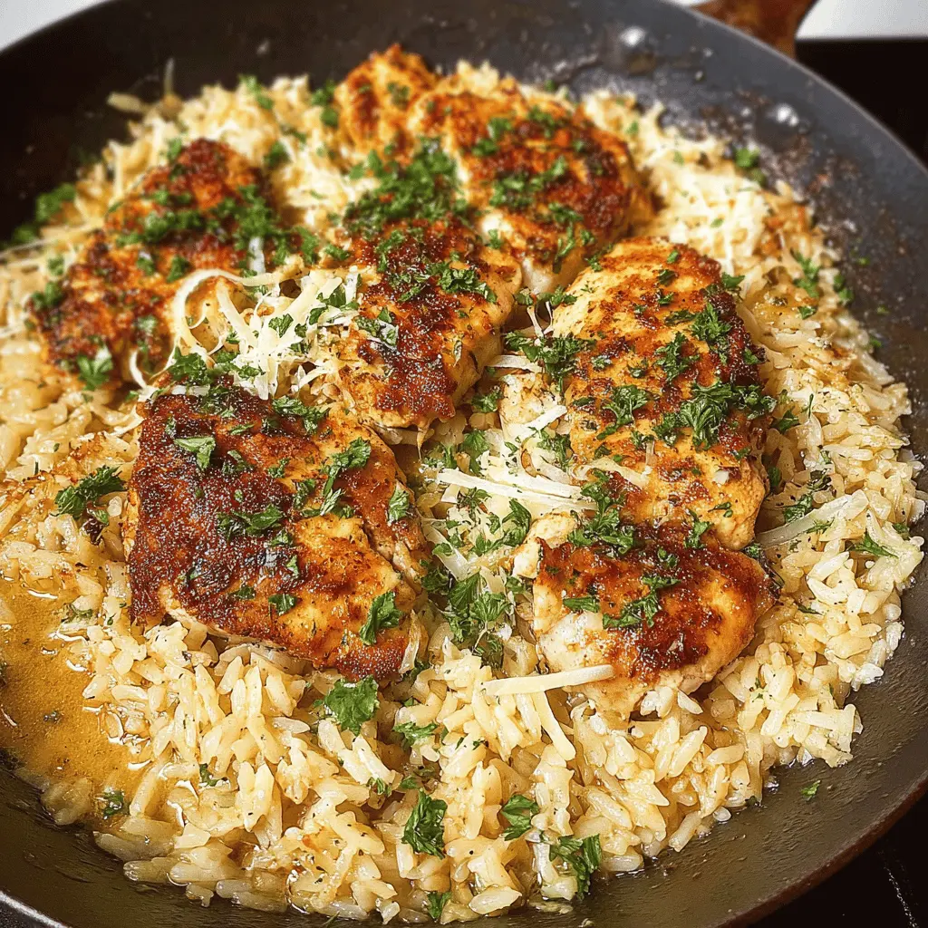 One-Pan Garlic Parmesan Chicken and Rice Recipe