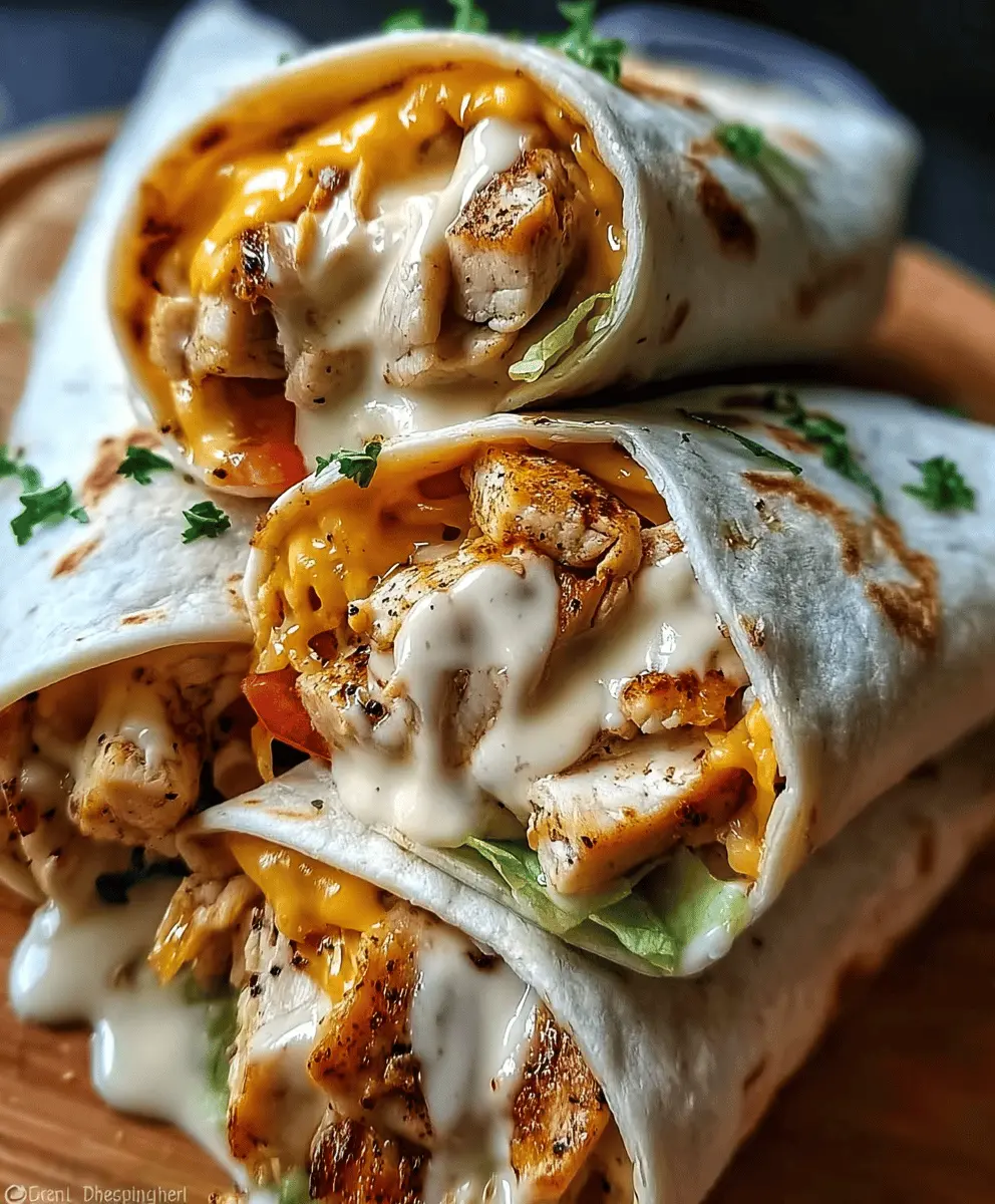 Easy Cheesy Garlic Chicken Wraps Recipe