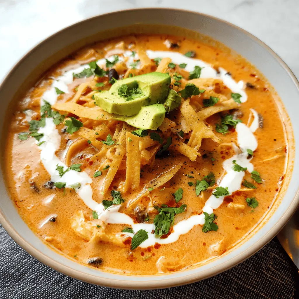 Easy Creamy Chicken Tortilla Soup Recipe
