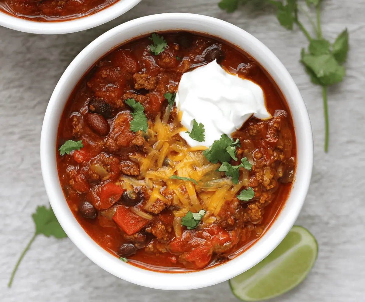 Delicious gluten-free chili served in a bowl with fresh toppings and crispy tortilla chips, perfect for a hearty and allergy-friendly meal.
