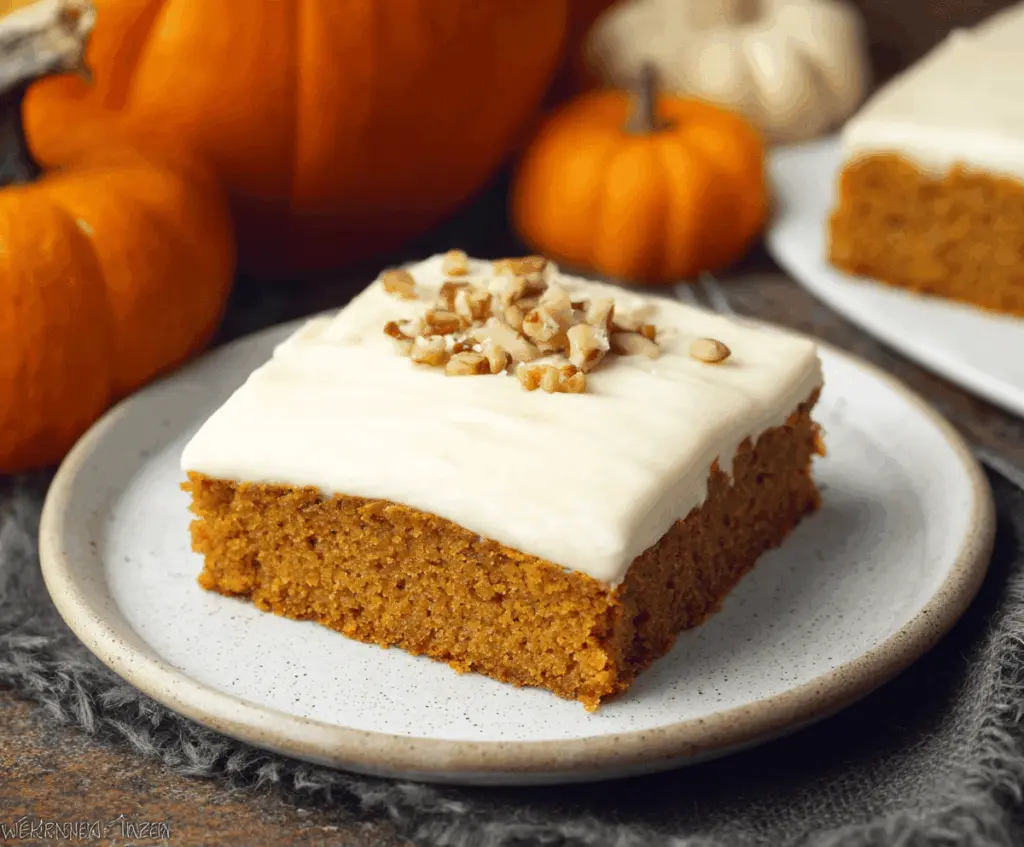 Delicious pumpkin sheet cake topped with creamy cream cheese frosting, perfect for fall desserts and gatherings.