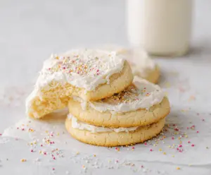 Delicious Crumbl Vanilla Sugar Cookies fresh out of the oven, showcasing their golden edges and soft centers.