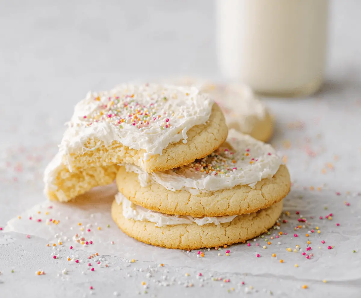 Delicious Crumbl Vanilla Sugar Cookies fresh out of the oven, showcasing their golden edges and soft centers.