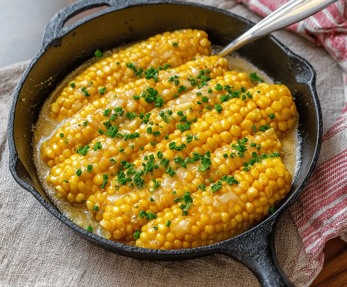 Delicious honey butter skillet corn served in a rustic bowl, highlighting its golden color and creamy texture.