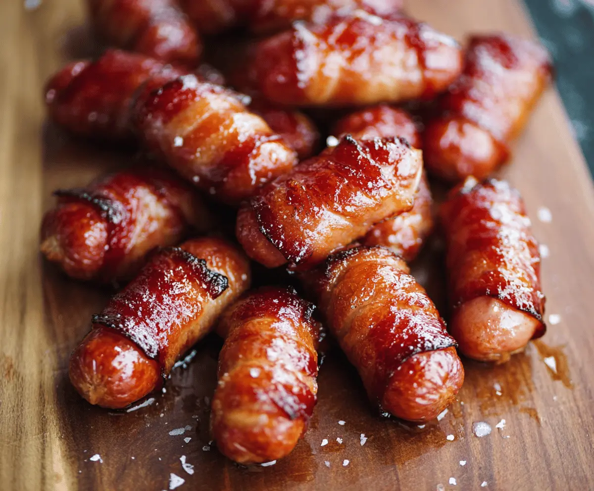 Delicious maple glazed cocktail smokies served on a platter, perfect for parties and gatherings.