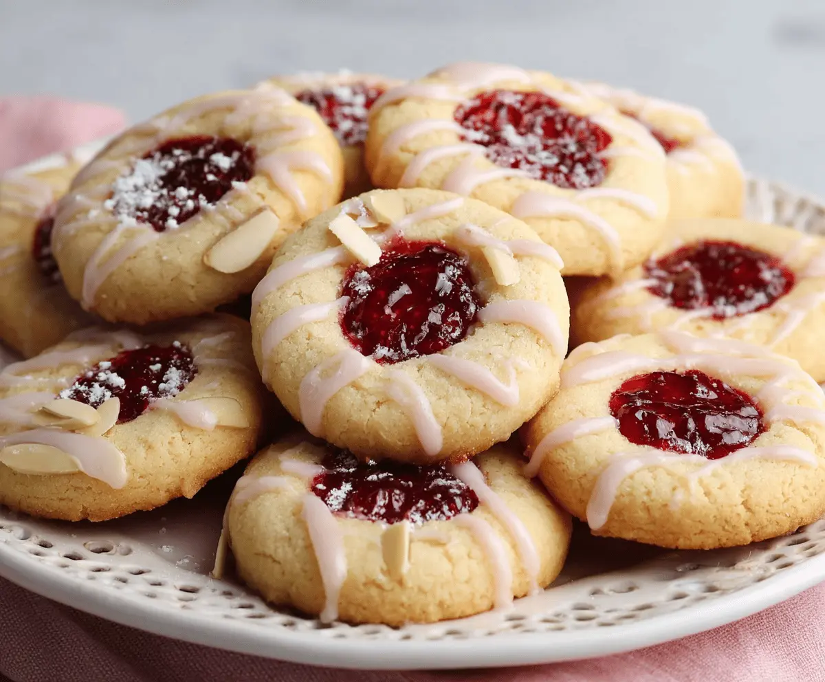 Raspberry Almond Shortbread Cookies