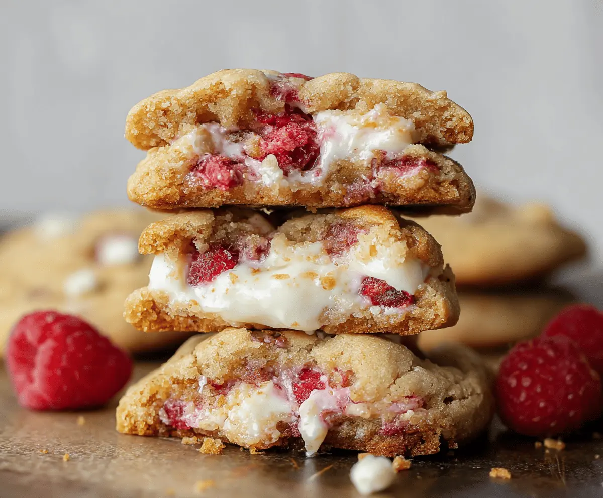 Raspberry Cheesecake Stuffed Cookies