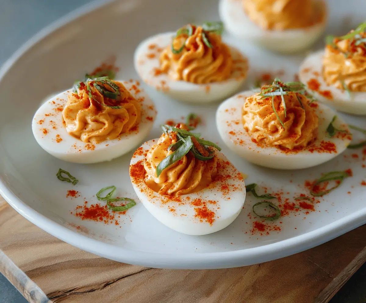 Spicy Sriracha Deviled Eggs