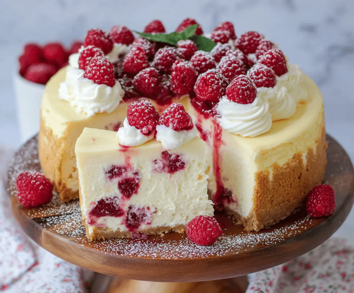 White Chocolate Raspberry Cheesecake
