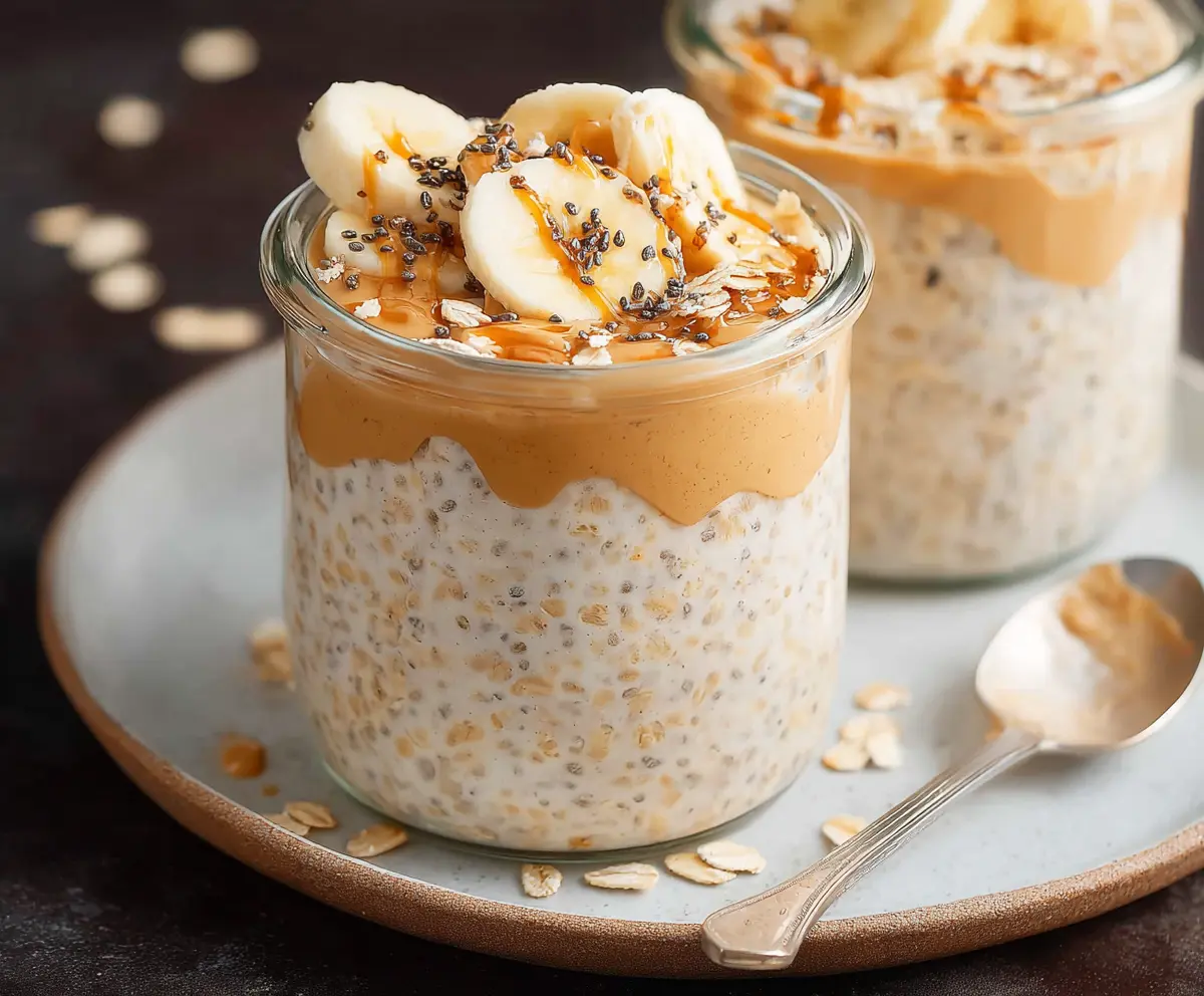 Banana Peanut Butter Overnight Oats