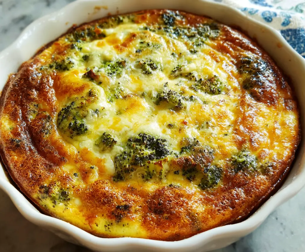 Delicious crustless quiche with fresh vegetables and cheese on a plate.