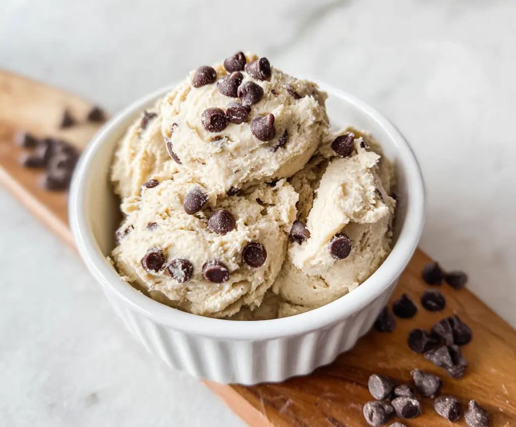 Delicious Greek Yogurt Cookie Dough ready to enjoy as a healthy treat.