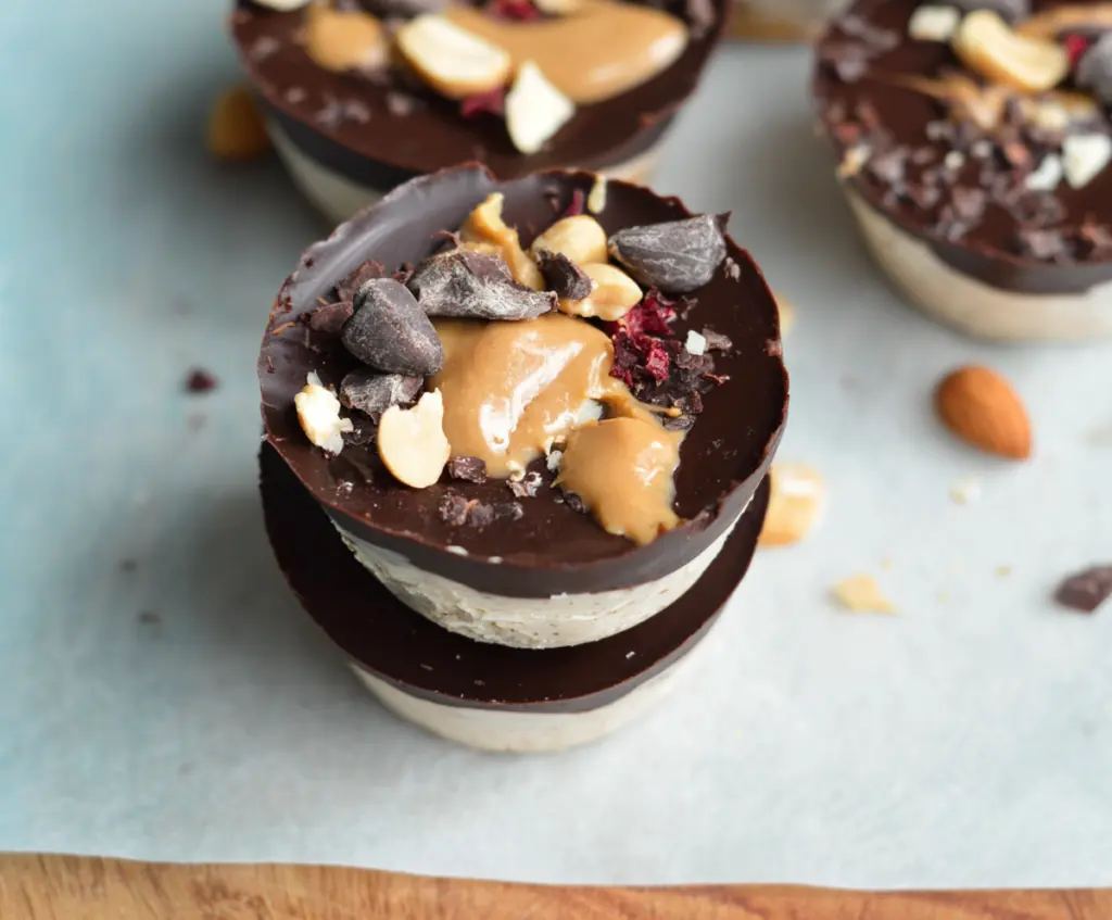 Delicious Greek Yogurt Peanut Butter Protein Cups with creamy texture and healthy ingredients