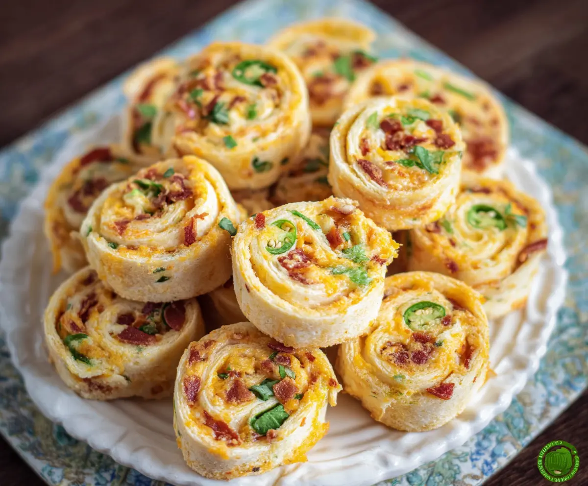 Delicious Jalapeno Popper Pinwheels with creamy cheese and spicy jalapenos, perfect for appetizers.