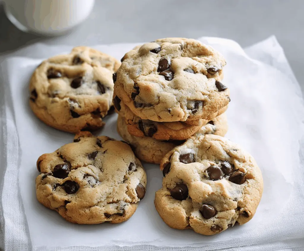 Delicious Joanna Gaines Chocolate Chip Cookies fresh out of the oven, showcasing golden-brown edges and gooey chocolate chips.
