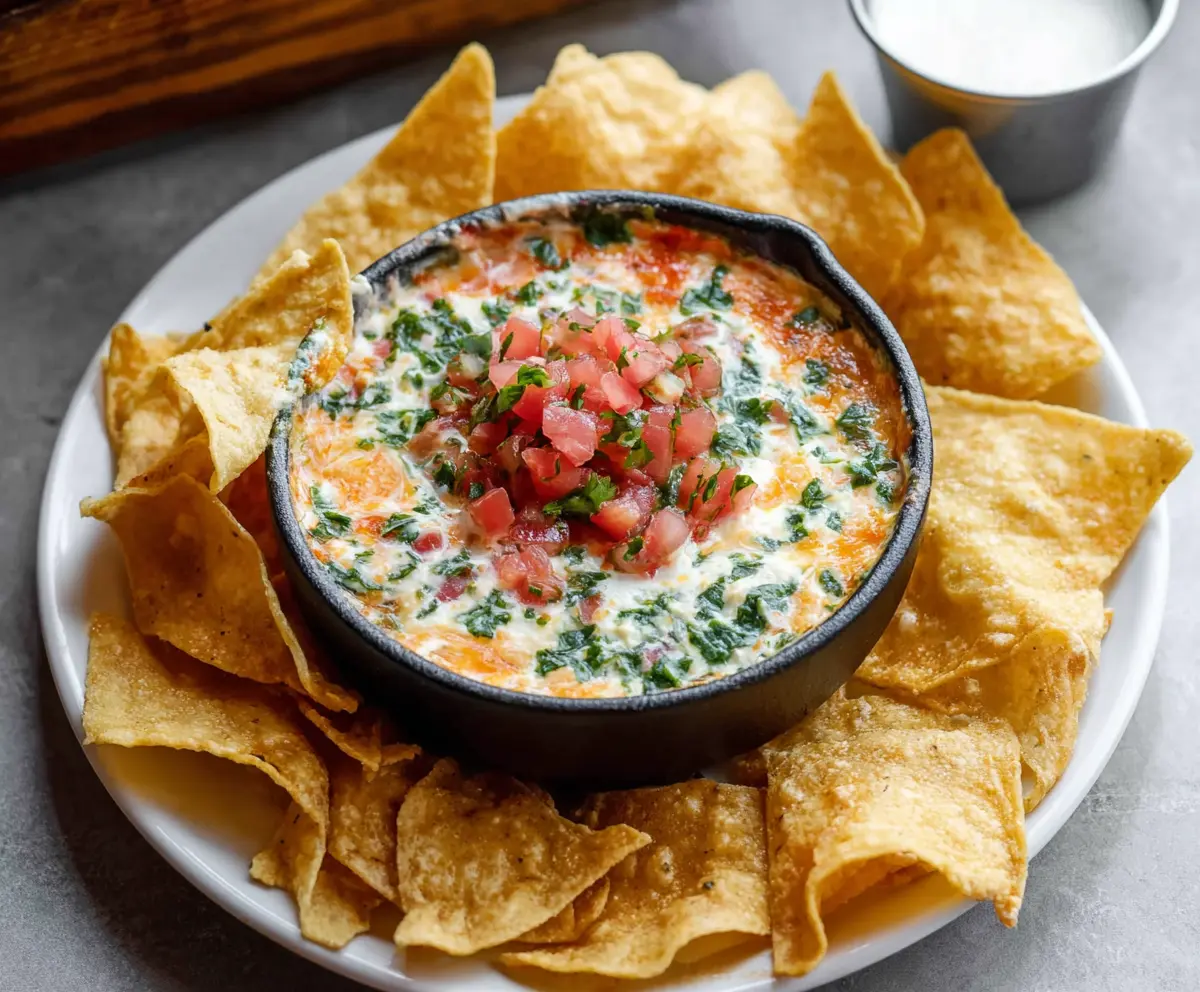 Delicious 54th Street Gringo Dip served with crispy tortilla chips, perfect for sharing at parties.