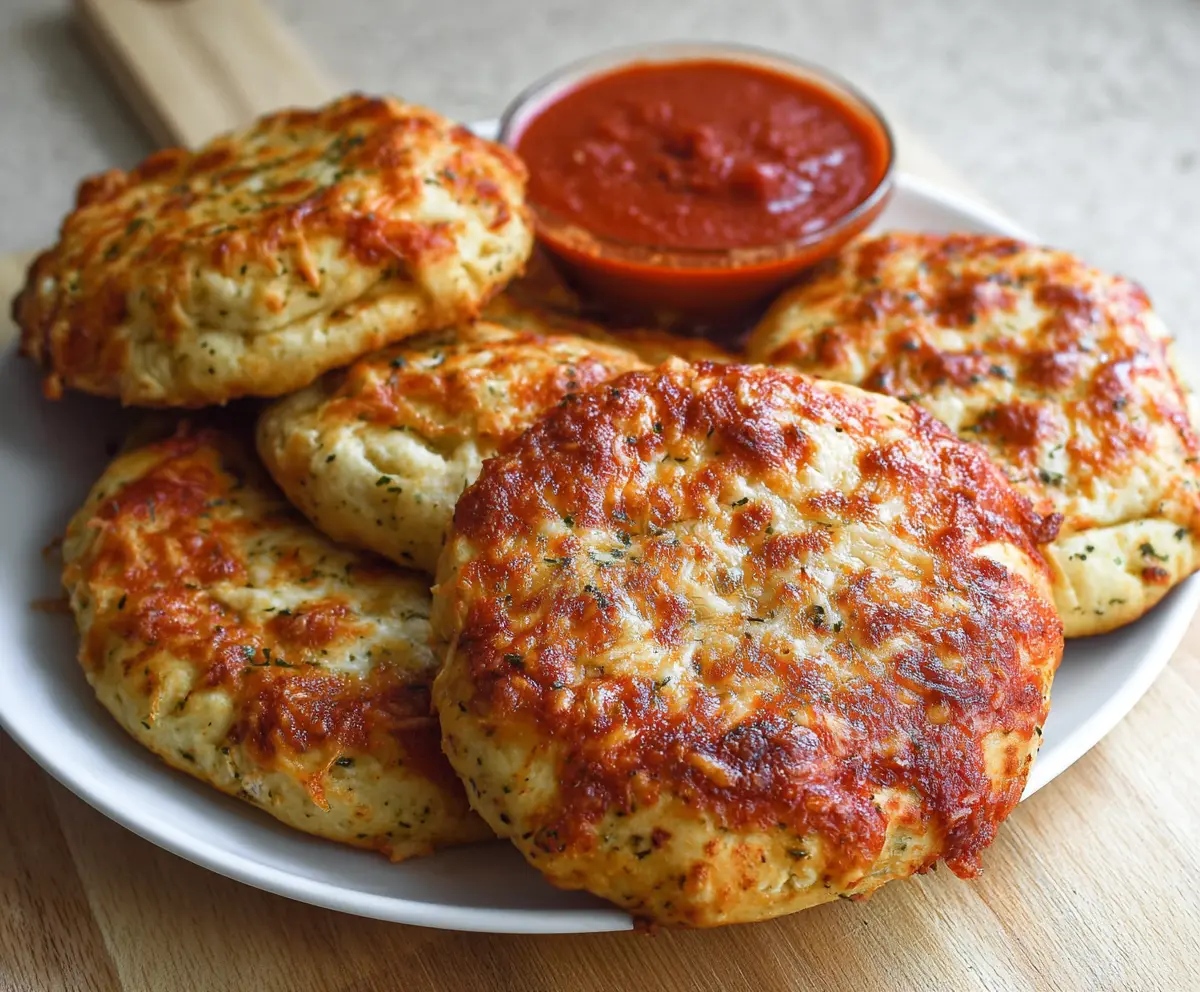 Delicious cottage cheese pizza buns with melted cheese and savory toppings on golden baked buns.