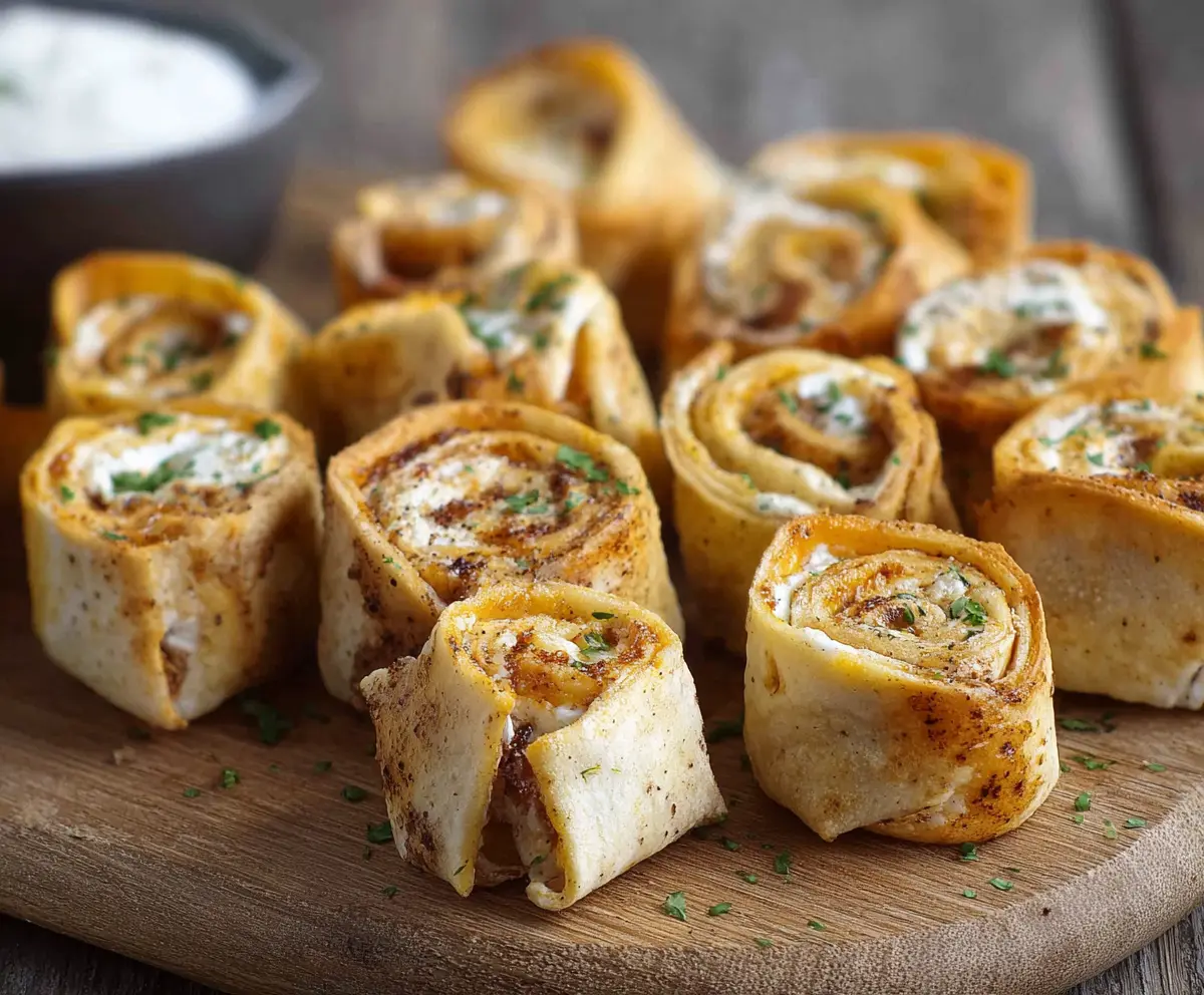 Cream Cheese Tortilla Bites with fresh herbs and colorful toppings, perfect for appetizers.