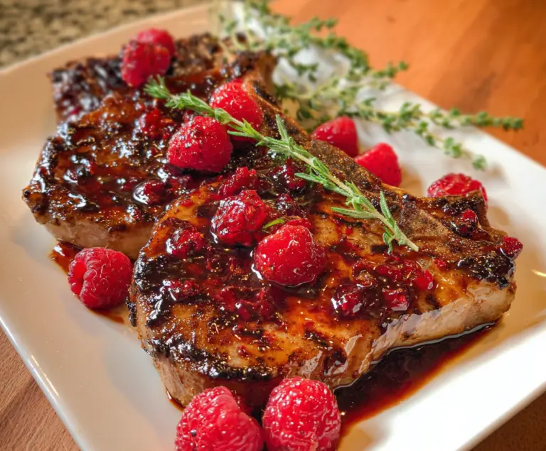 Raspberry Glazed Pork Chops
