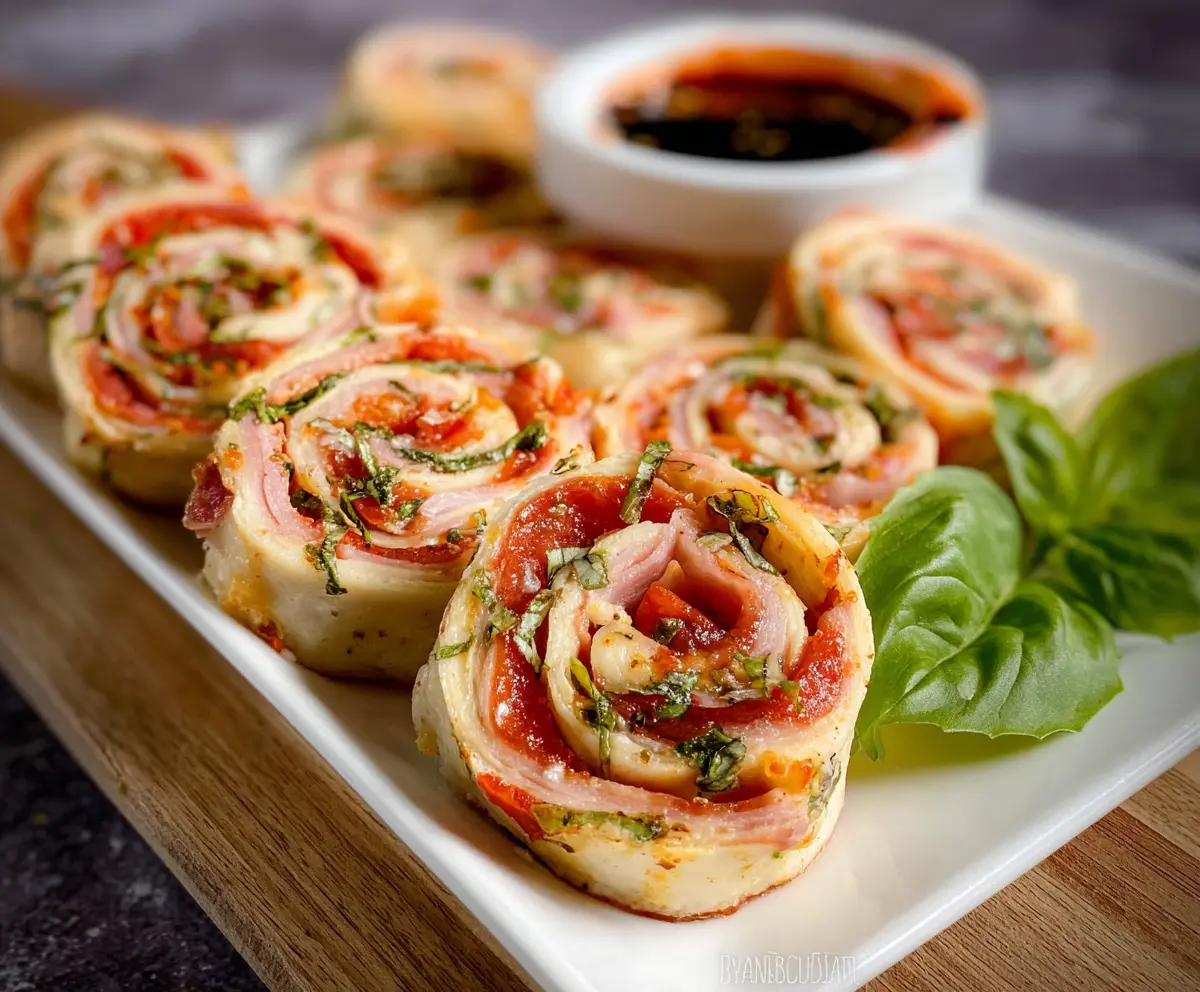 Delicious Zesty Italian Pinwheels with crispy layers and fresh herbs, perfect for appetizers.