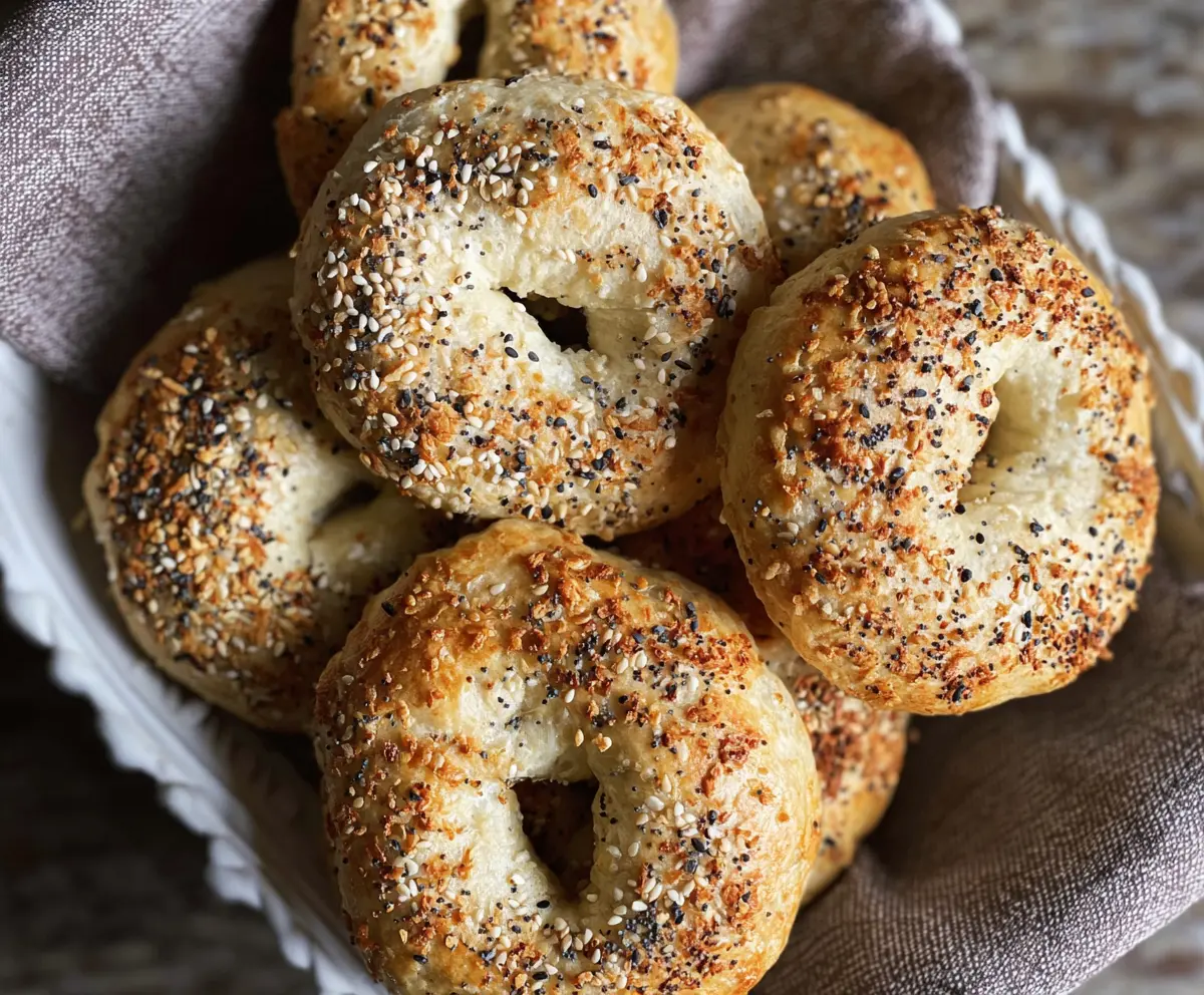 Delicious gluten-free Greek yogurt bagels with a golden crust, perfect for breakfast or snack.