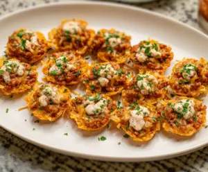 Delicious Taco Ranch Bites served on a plate with fresh toppings