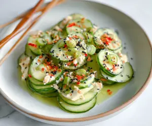 Fresh California Roll Cucumber Salad with vibrant vegetables and sushi ingredients