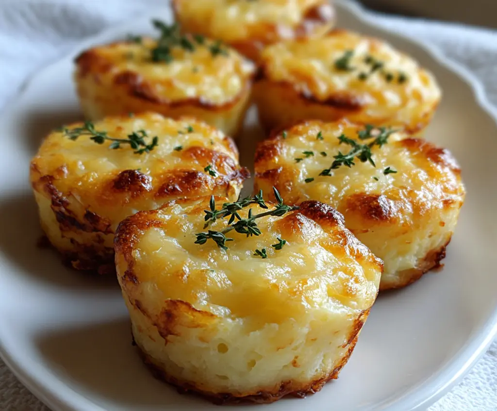 Delicious cheesy mashed potato puffs served on a plate, perfect for snacking or as a side dish.