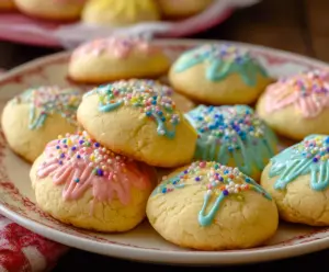 Traditional Italian Easter Cookies decorated with colorful sprinkles and icing, perfect for holiday celebrations.