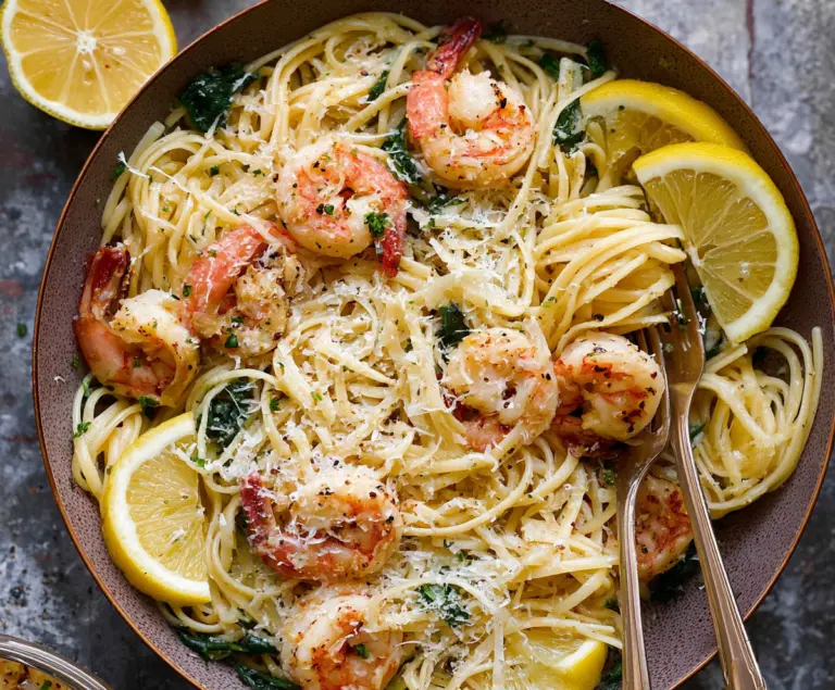 Lemon Garlic Shrimp Pasta
