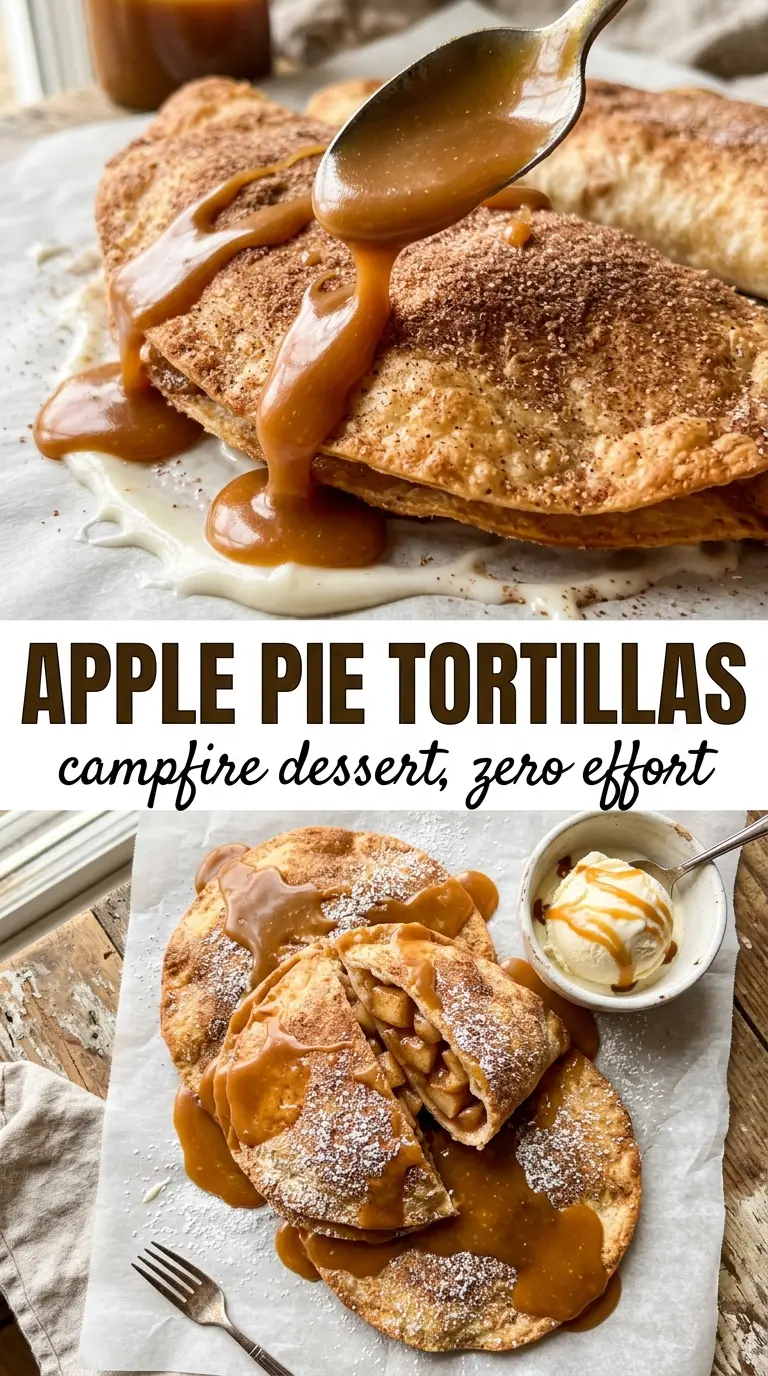 Apple Pie Tortillas golden cinnamon caramel