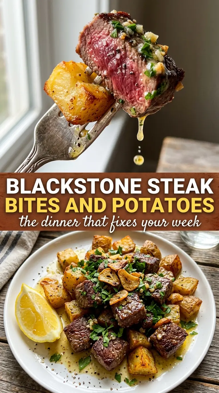 blackstone-garlic-steak-bites-and-potatoes-recipe