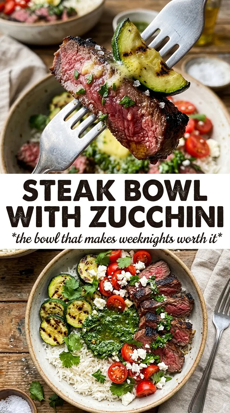 Cozy Grilled Steak Bowl with Zucchini grilled steak bowl chimichurri