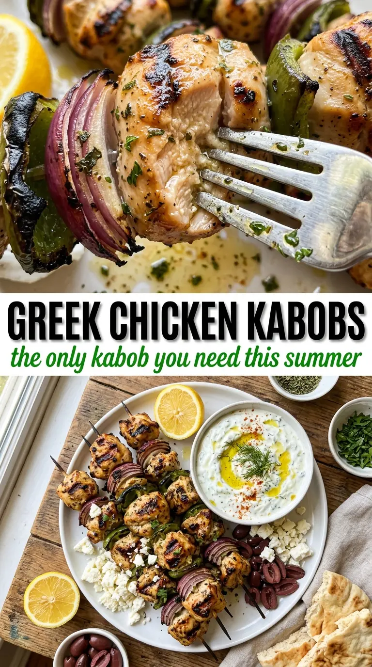 Greek chicken kabobs lemon oregano garlic