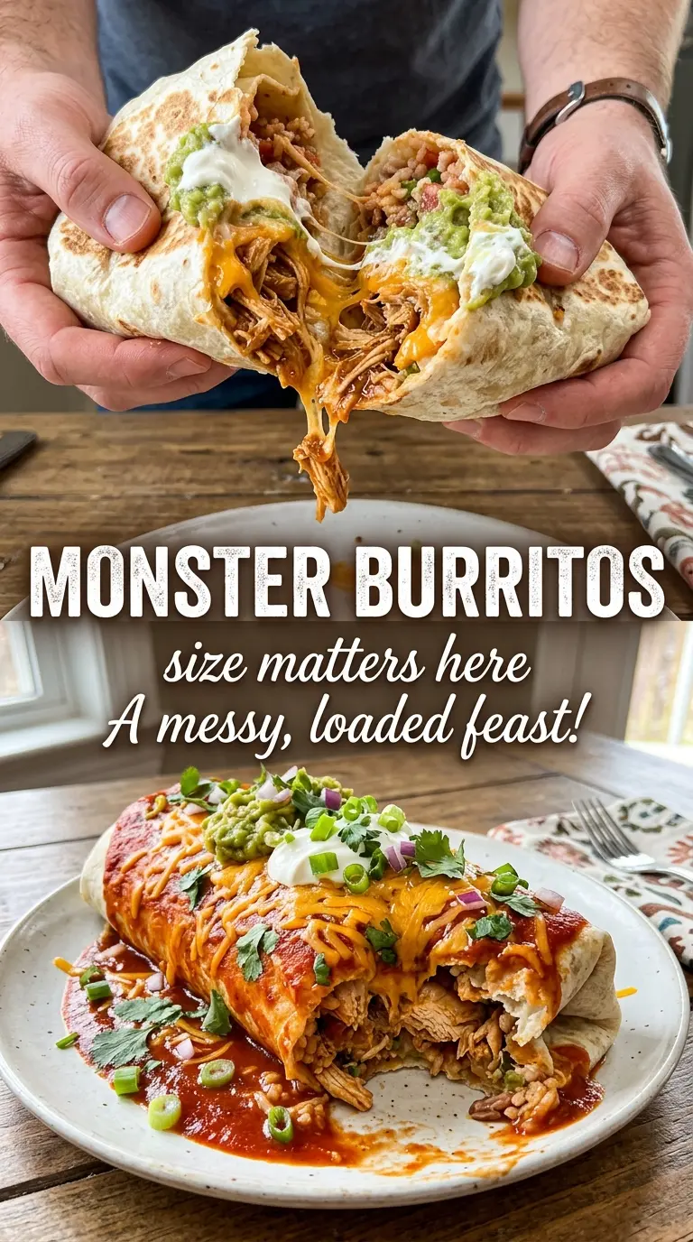 Monster Burritos crispy griddle, loaded beef