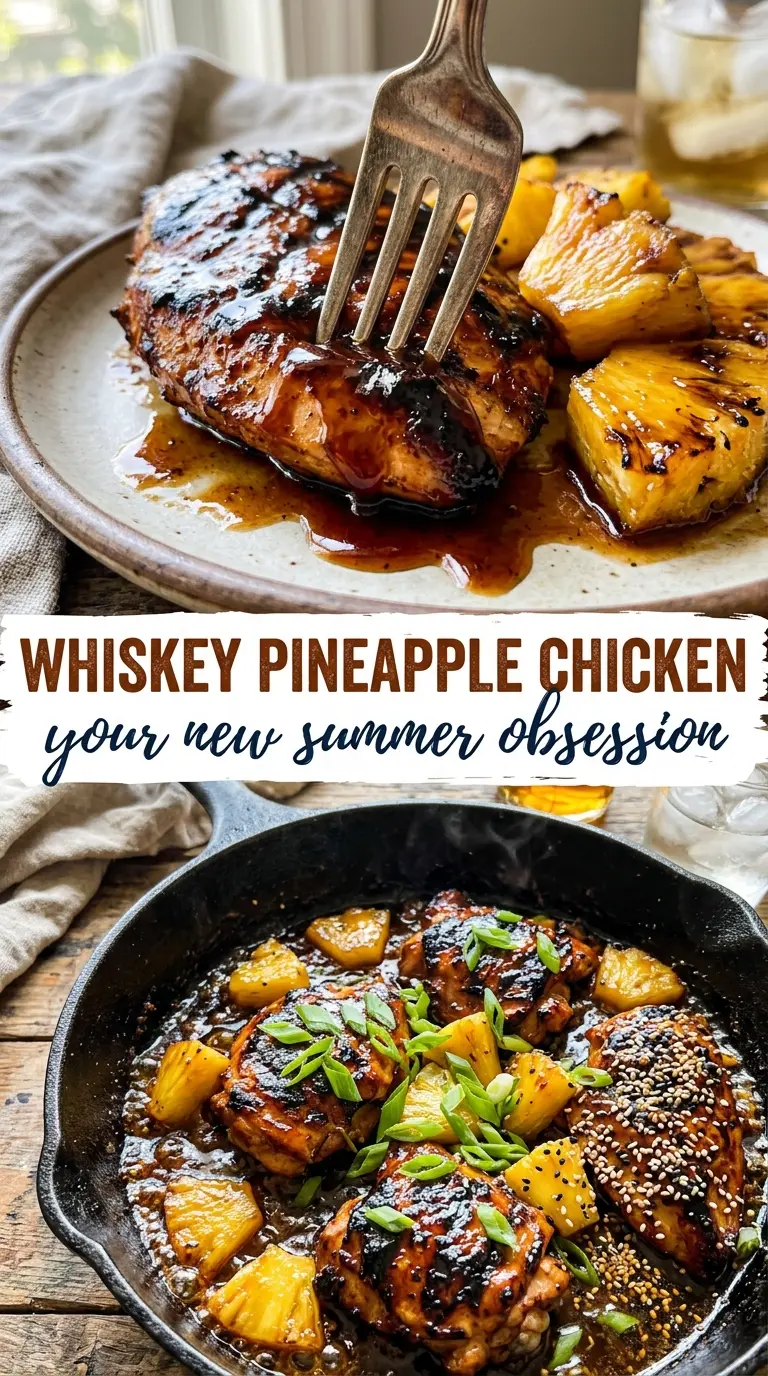 Whiskey Pineapple Chicken glazed grilled tropical