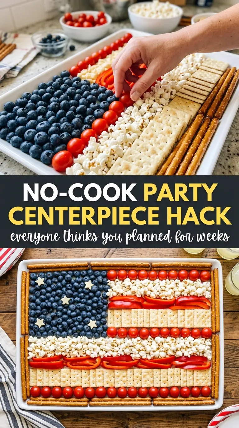 American Flag Snack Tray red white blue snack board