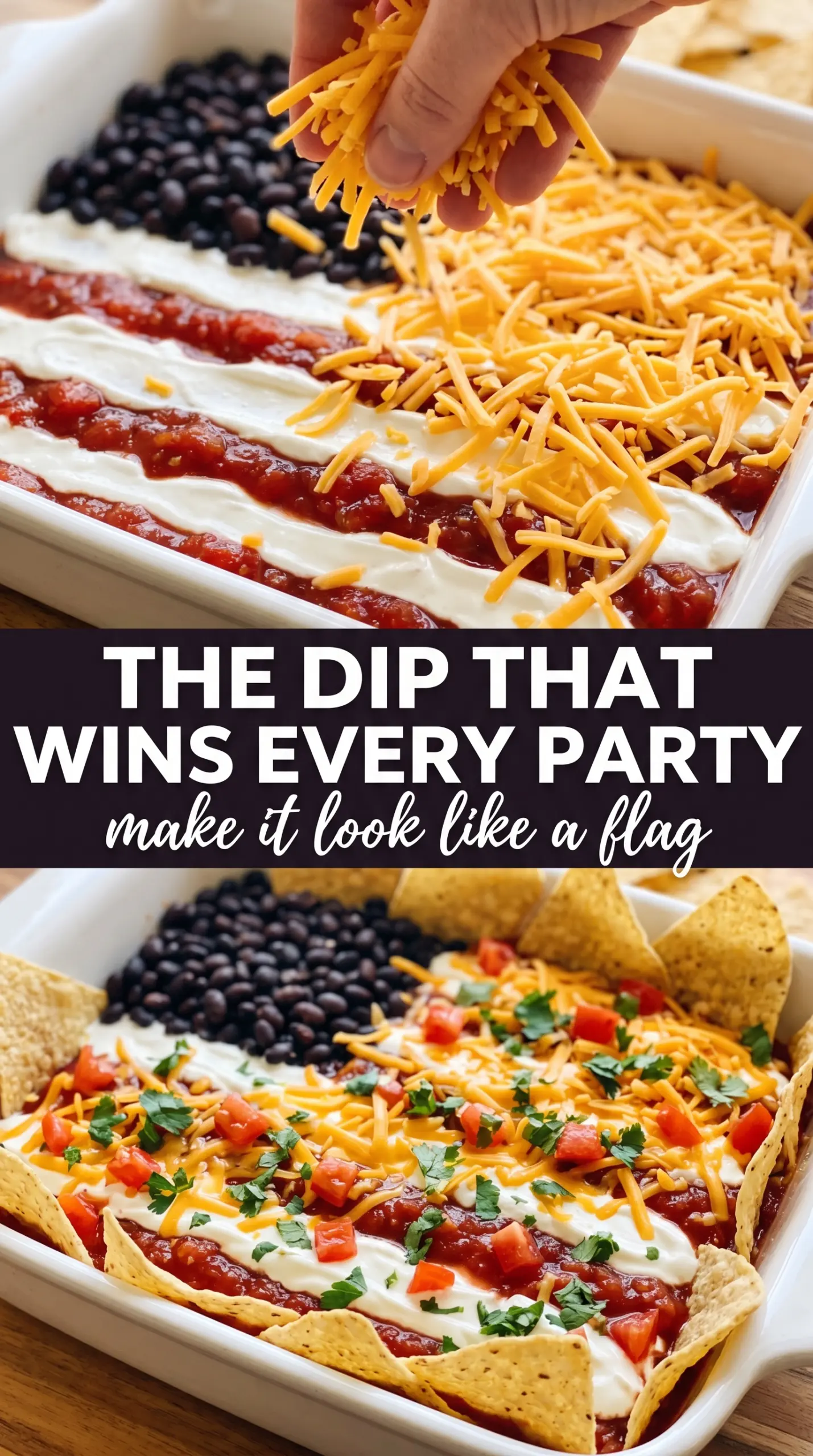 American Flag Taco Dip patriotic layered taco dip
