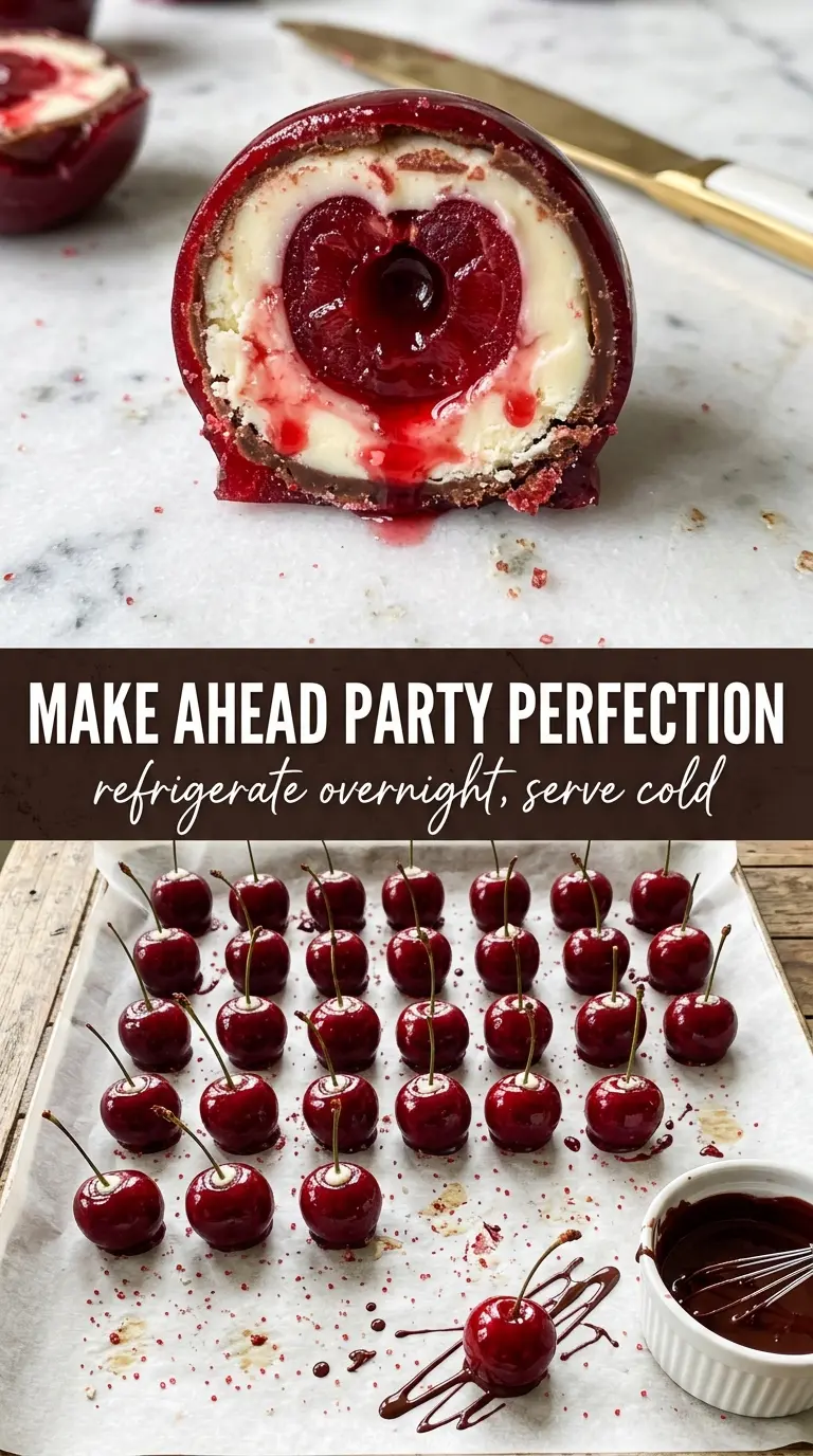 Boozy Cherry Bombs glossy cherries, bourbon-soaked, party appetizer