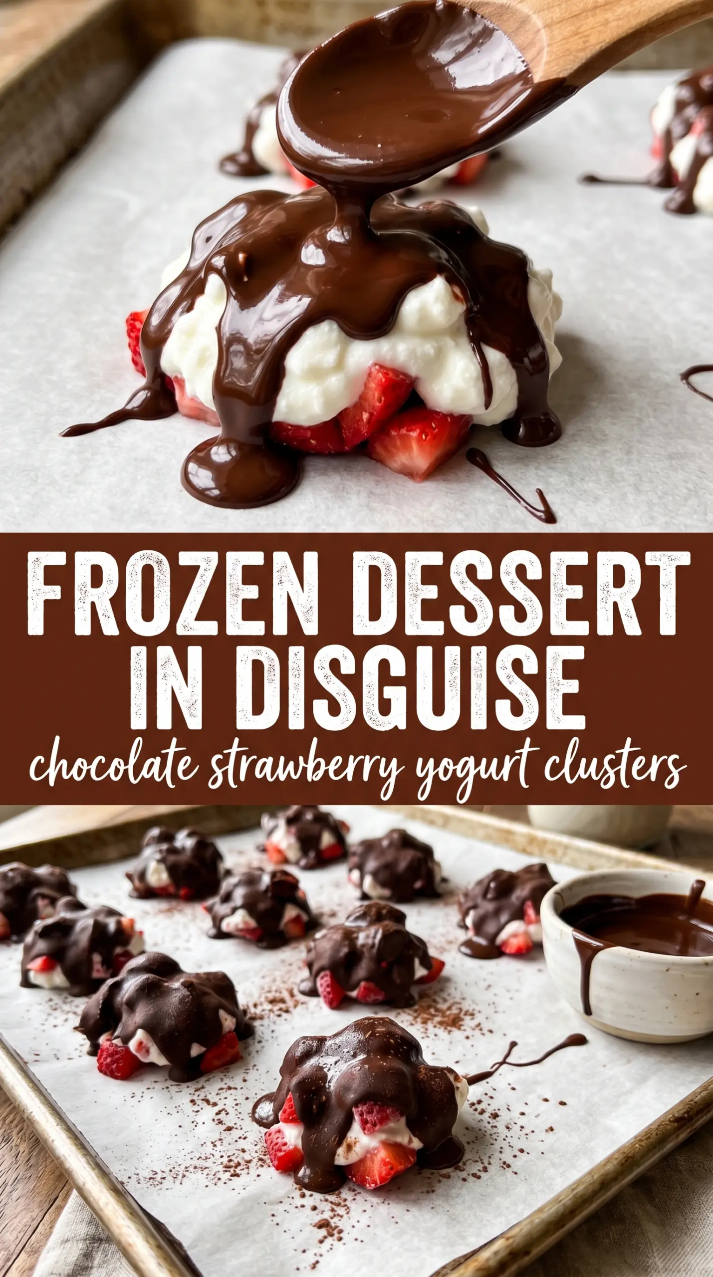Chocolate Strawberry Yogurt Clusters creamy strawberry chocolate