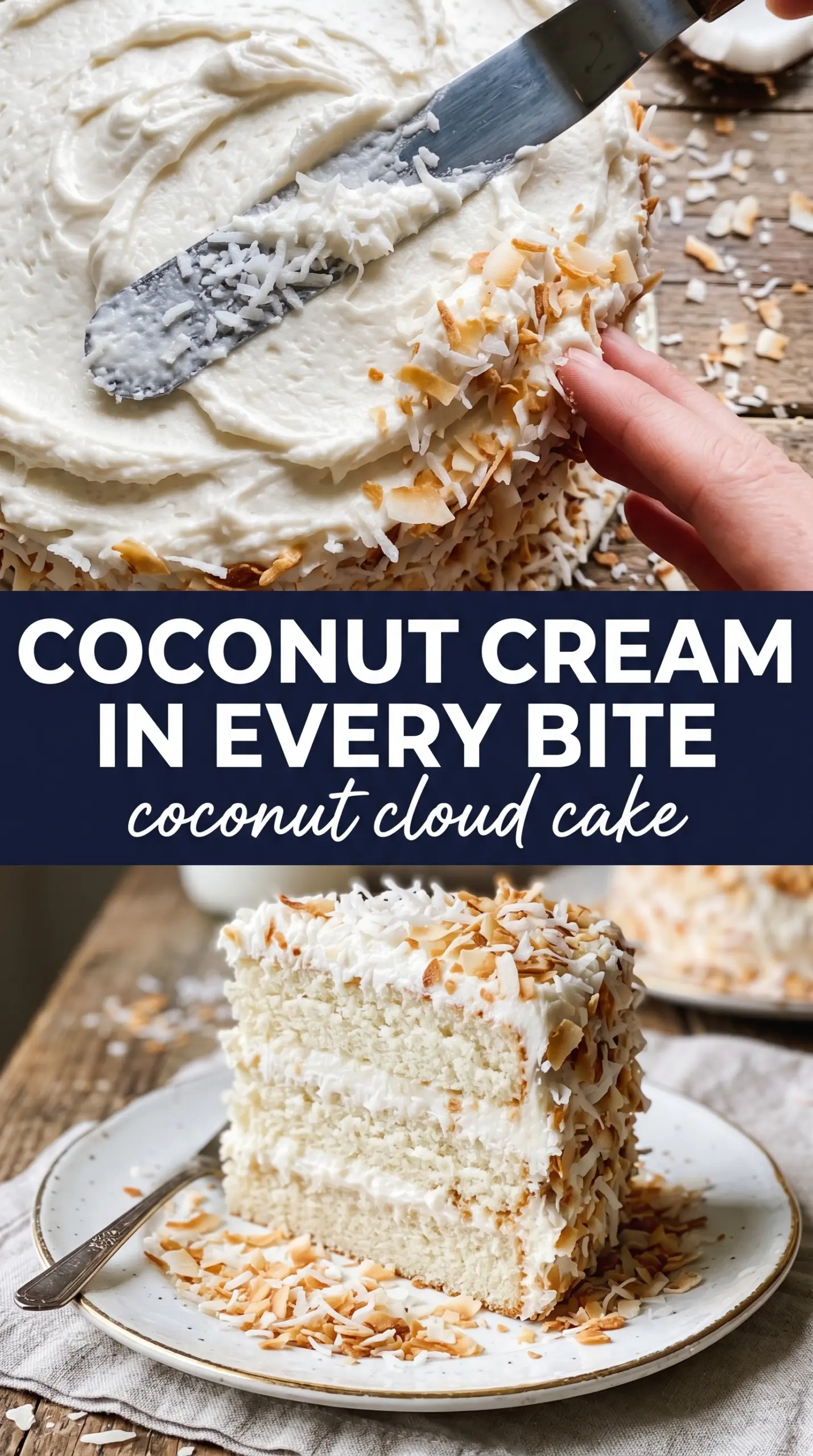 Coconut Cloud Cake fluffy toasted coconut