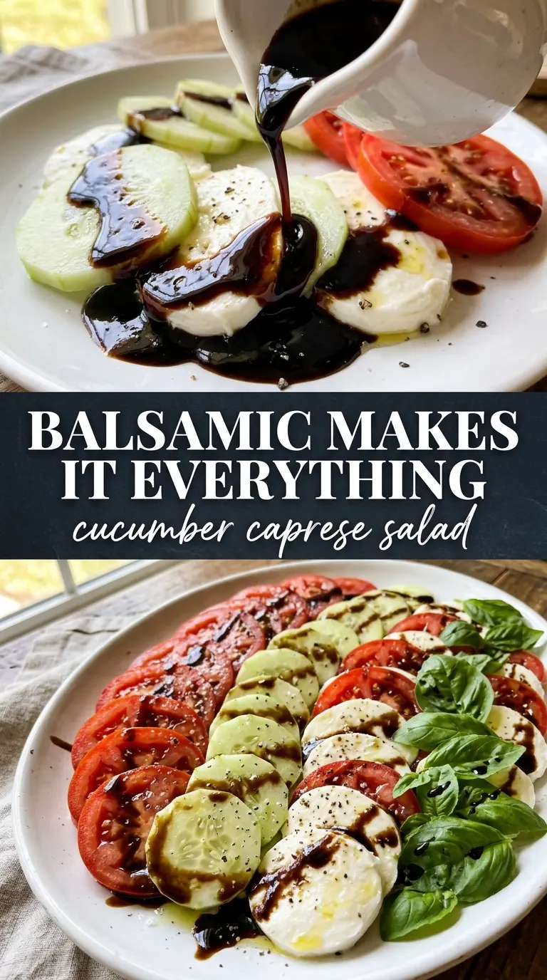 Cucumber Caprese Salad crisp fresh balsamic