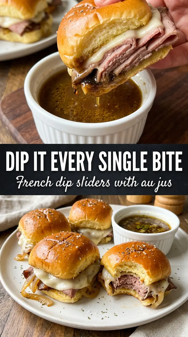 French dip sliders buttery roast beef provolone