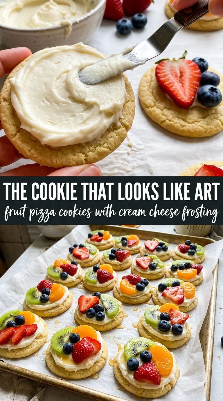 Fruit Pizza Cookies soft sugar cookie cream cheese fruit