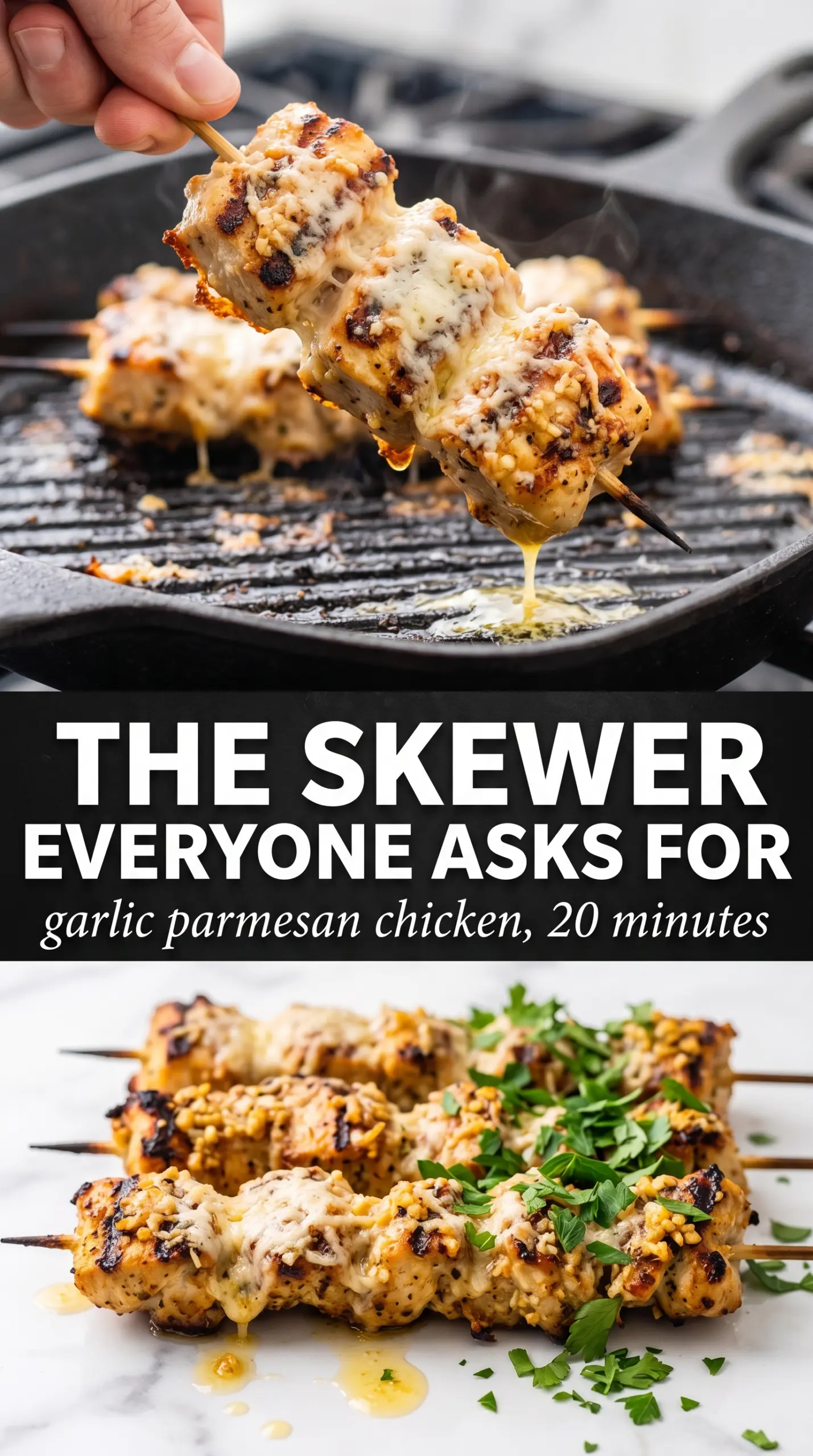 Garlic Parmesan Chicken Skewers golden grilled savory
