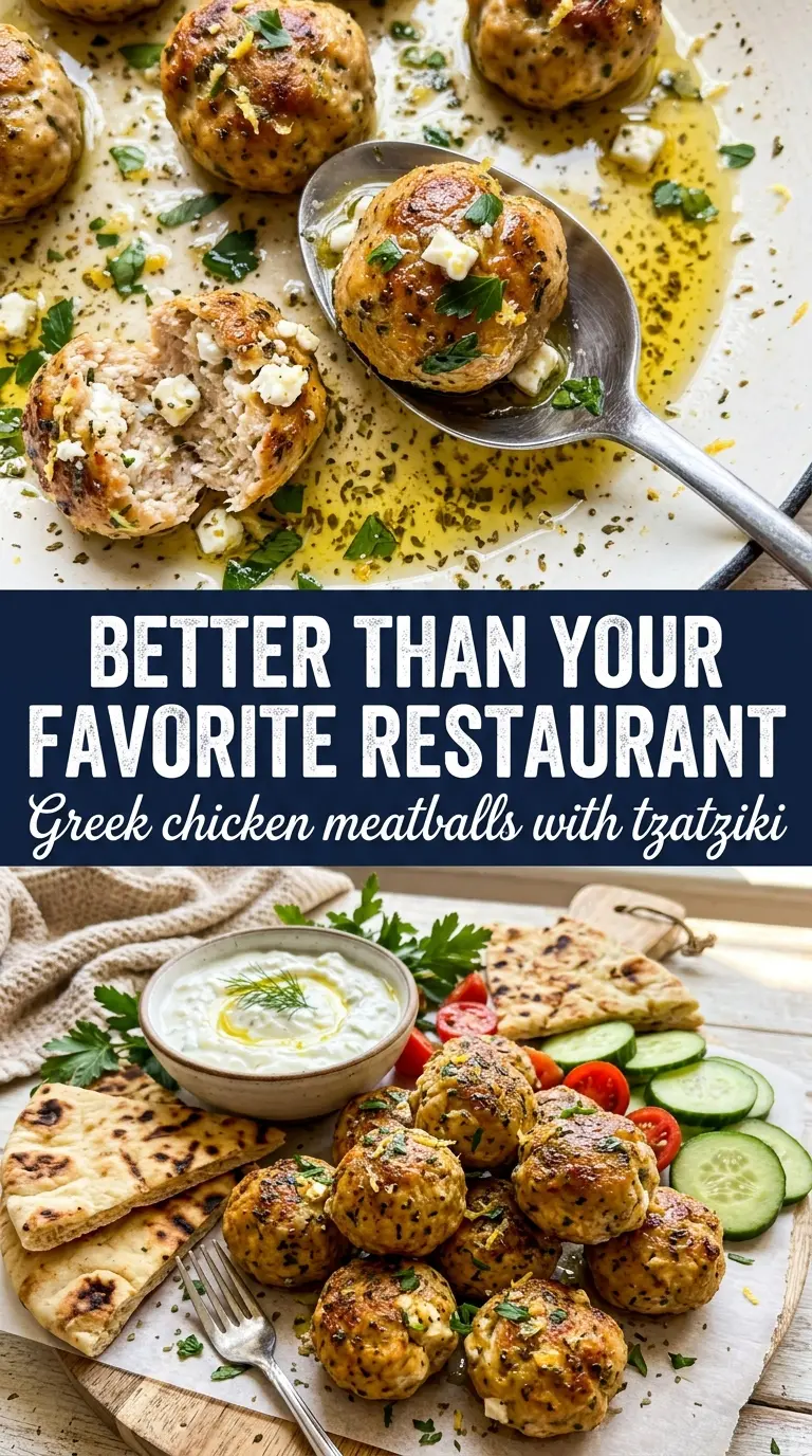 Greek Chicken Meatballs golden herbed lemony