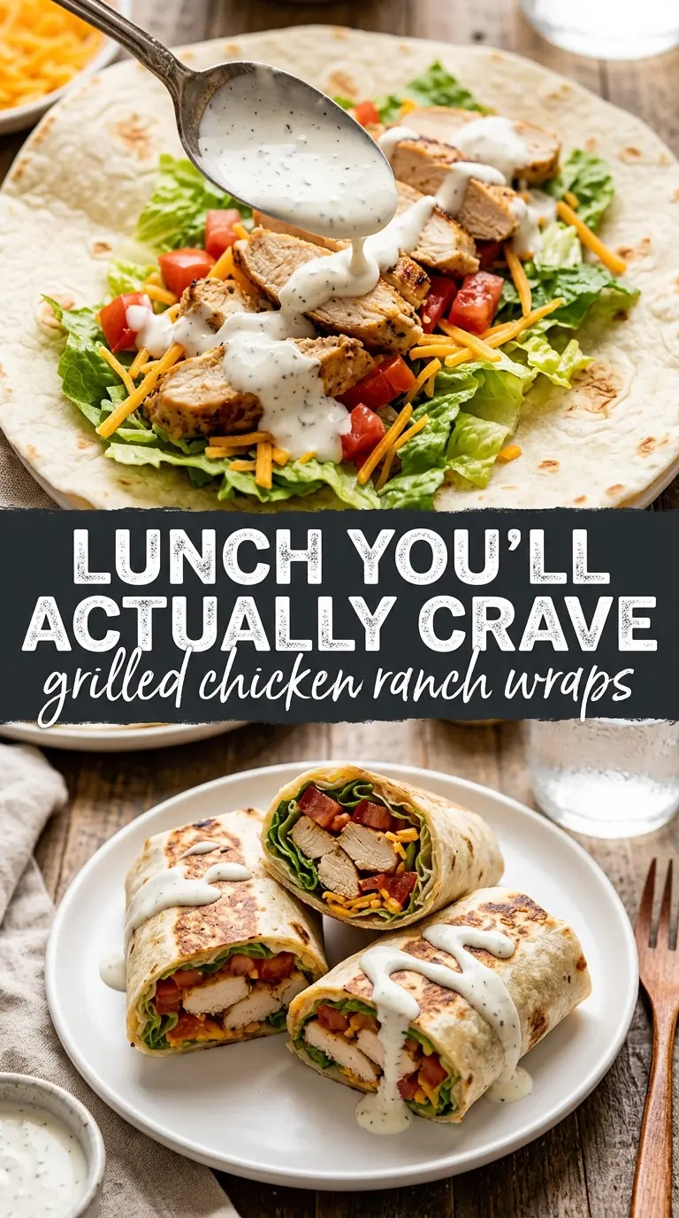 Grilled Chicken Ranch Wraps, golden toasted, creamy ranch