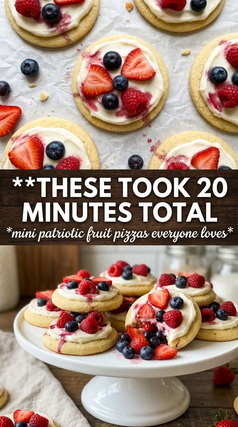 Mini Patriotic Fruit Pizzas colorful berries