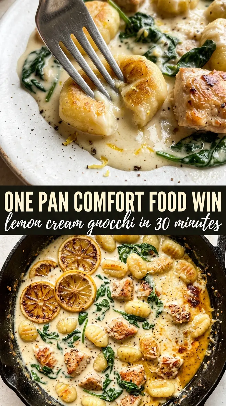 One Pan Lemon Chicken Gnocchi creamy lemon chicken gnocchi